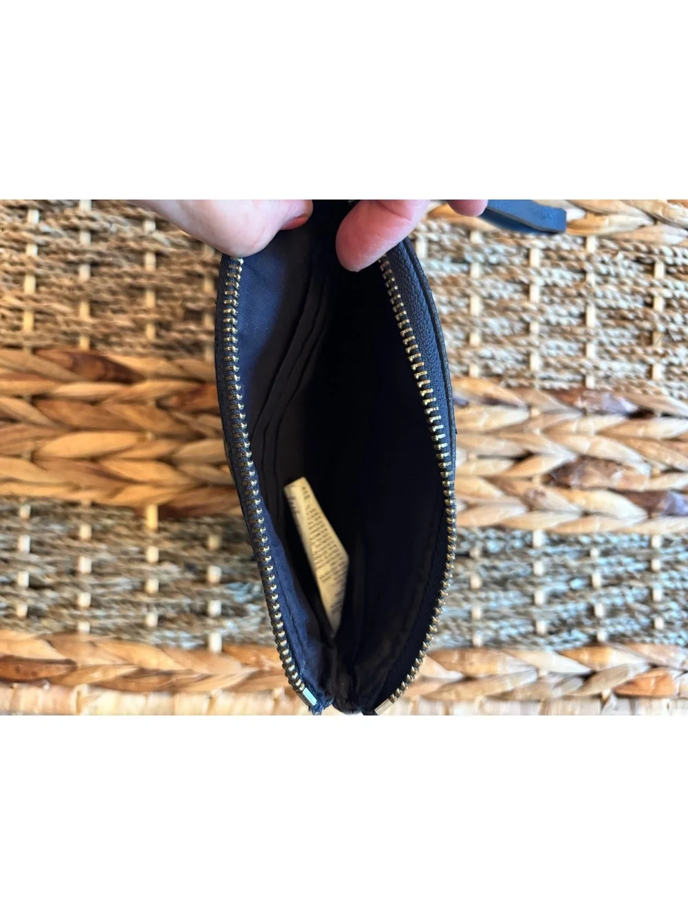 Navy Wristlet Pouch with Colorful 'YAY!' Applique